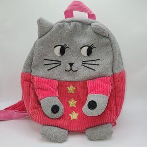 Peek-A-Boo Kitty Plush Mini Backpack Pink and Grey